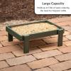 imageDutchCrafters Amish American Made Platform Bird Feeder Free Standing Ground Bird Feeders for Outdoors with Raised Seed Tray for Wild Birds Chicken Squirrel Gift for Birdwatchers Milwaukee BrownTurf Green
