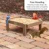 imageDutchCrafters Amish American Made Platform Bird Feeder Free Standing Ground Bird Feeders for Outdoors with Raised Seed Tray for Wild Birds Chicken Squirrel Gift for Birdwatchers Milwaukee BrownWeathered Wood