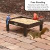 imageDutchCrafters Amish American Made Platform Bird Feeder Free Standing Ground Bird Feeders for Outdoors with Raised Seed Tray for Wild Birds Chicken Squirrel Gift for Birdwatchers Milwaukee BrownMilwaukee Brown