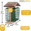 imageDutchCrafters Amish Poly Recycled Plastic Hanging Double Suet Feeder with Covered Roof Perches  Two Cage Bird Seed Block Cake Holder  Made in USA Tudor Brown ampamp WeatherwoodTudor Brown  Weatherwood