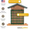 imageDutchCrafters Amish Poly Recycled Plastic Hanging Double Suet Feeder with Covered Roof Perches  Two Cage Bird Seed Block Cake Holder  Made in USA Tudor Brown ampamp WeatherwoodTurf Green  Cedar