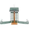 imageDutchCrafters Amish Poly Recycled Plastic Hanging Double Suet Feeder with Covered Roof Perches  Two Cage Bird Seed Block Cake Holder  Made in USA Tudor Brown ampamp WeatherwoodTurf Green  Cedar