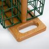 imageDutchCrafters Amish Poly Recycled Plastic Hanging Double Suet Feeder with Covered Roof Perches  Two Cage Bird Seed Block Cake Holder  Made in USA Tudor Brown ampamp WeatherwoodTurf Green  Cedar