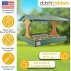 imageDutchCrafters Amish USA Made Poly Extra Large Fly Through Bird Feeder Post Mount for 4quot x 4quot Covered Bird Feeder Open Platform Seed Tray for Outdoor Outside Garden Yard Tudor Brown ampamp WeatherwoodTurf Green  Cedar