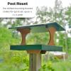 imageDutchCrafters Amish USA Made Poly Extra Large Fly Through Bird Feeder Post Mount for 4quot x 4quot Covered Bird Feeder Open Platform Seed Tray for Outdoor Outside Garden Yard Tudor Brown ampamp WeatherwoodTudor Brown  Weatherwood