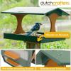 imageDutchCrafters Amish USA Made Poly Extra Large Fly Through Bird Feeder Post Mount for 4quot x 4quot Covered Bird Feeder Open Platform Seed Tray for Outdoor Outside Garden Yard Tudor Brown ampamp WeatherwoodTurf Green  Cedar