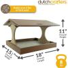 imageDutchCrafters Amish USA Made Poly Extra Large Fly Through Bird Feeder Post Mount for 4quot x 4quot Covered Bird Feeder Open Platform Seed Tray for Outdoor Outside Garden Yard Tudor Brown ampamp WeatherwoodTudor Brown  Weatherwood
