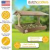 imageDutchCrafters Amish USA Made Poly Extra Large Fly Through Bird Feeder Post Mount for 4quot x 4quot Covered Bird Feeder Open Platform Seed Tray for Outdoor Outside Garden Yard Tudor Brown ampamp WeatherwoodTudor Brown  Weatherwood