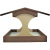 imageDutchCrafters Amish USA Made Poly Extra Large Fly Through Bird Feeder Post Mount for 4quot x 4quot Covered Bird Feeder Open Platform Seed Tray for Outdoor Outside Garden Yard Tudor Brown ampamp WeatherwoodTudor Brown  Weatherwood