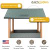imageDutchCrafters Amish USA Made Recycled Plastic Large Hanging Modern Fly Through Covered Roof Open Platform Tray Bird Feeder for Outdoors Garden Yard Turf Green ampamp Bright CedarTurf Green  Bright Cedar