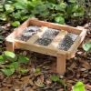 imageDutchCrafters Cedar Wood Large Open Ground Platform Bird Feeder Tray Wooden Bird Seed Feeder for Outdoor Wild Birds Animals for Outside Garden Yard