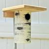 imageDutchCrafters Cedar Wood Pole Mount Gilbertson Bluebird House with Removable Base Weatherproof Wooden Birdhouse Blue Bird Nesting Box for OutdoorsNatural