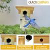imageDutchCrafters Cedar Wood Pole Mount Gilbertson Bluebird House with Removable Base Weatherproof Wooden Birdhouse Blue Bird Nesting Box for OutdoorsNatural