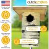 imageDutchCrafters Cedar Wood Pole Mount Gilbertson Bluebird House with Removable Base Weatherproof Wooden Birdhouse Blue Bird Nesting Box for OutdoorsNatural