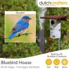 imageDutchCrafters Cedar Wood Pole Mount Gilbertson Bluebird House with Removable Base Weatherproof Wooden Birdhouse Blue Bird Nesting Box for OutdoorsPoly Roof