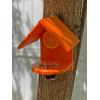 imageDutchCrafters FenceMount Poly Oriole Feeder for Outdoors with Removable Jelly Cup and Orange Rod Mealworm BirdFeeder Orange  Amish Made in USABlack  Bright Orange