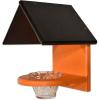 imageDutchCrafters FenceMount Poly Oriole Feeder for Outdoors with Removable Jelly Cup and Orange Rod Mealworm BirdFeeder Orange  Amish Made in USABlack  Bright Orange