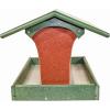imageDutchCrafters Fly by Plastic Poly Post Mount Bird Feeder with Covered Roof for Wild Birds  Durable All Weather Birdfeeder Tray for Outdoors Tudor Brown ampamp Weathered WoodTurf Green  Cherry Wood