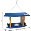 imageDutchCrafters Hanging Bluebird Mealworm Bird Feeder with Easy Open Roof ampamp Removable Clear Acrylic Sides  Amish Made in USA Blue ampamp Bright Cedar