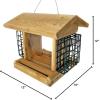 imageDutchCrafters Large Cedar Wood Hopper Bird Feeder with Suet Cages Wooden Outdoor Feeder for Birds Hanging Mount  Amish Made in USA