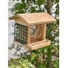 imageDutchCrafters Large Cedar Wood Hopper Bird Feeder with Suet Cages Wooden Outdoor Feeder for Birds Hanging Mount  Amish Made in USA