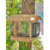 imageDutchCrafters Large Cedar Wood Hopper Bird Feeder with Suet Cages Wooden Outdoor Feeder for Birds Hanging Mount  Amish Made in USA