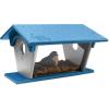 imageDutchCrafters Large Plastic Poly Double Entry Post Mount Bluebird Feeder for Mealworms with Removable Clear Acrylic Sides AllSeason Mealworm Feeder for Wild Songbirds  Made in USA Gray ampamp BlueBlue  Light Gray