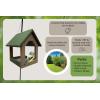 imageDutchCrafters Mini Modern FlyThrough Hanging Bird Feeder with Covered Roof ampamp Aluminum Mesh Seed Tray Plastic Poly  Amish Made in USA Cedar ampamp Weathered WoodTurf Green  Weathered Wood