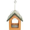 imageDutchCrafters Mini Modern FlyThrough Hanging Bird Feeder with Covered Roof ampamp Aluminum Mesh Seed Tray Plastic Poly  Amish Made in USA Cedar ampamp Weathered WoodTurf Green  Cedar