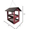 imageDutchCrafters Modern FlyThrough Double Decker Covered Hanging Hopper Bird Feeder with Screen Floor  Amish Made in USA Tudor Brown ampamp WeatherwoodBlack  Cherry Wood