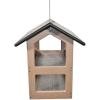 imageDutchCrafters Modern FlyThrough Double Decker Covered Hanging Hopper Bird Feeder with Screen Floor  Amish Made in USA Tudor Brown ampamp WeatherwoodBlack  Weathered Wood