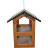 imageDutchCrafters Modern FlyThrough Double Decker Covered Hanging Hopper Bird Feeder with Screen Floor  Amish Made in USA Tudor Brown ampamp WeatherwoodTurf Green  Bright Cedar