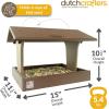 imageDutchCrafters Plastic Poly Covered Roof Hanging Fly Through Bird Feeder Open Side Platform Seed Tray for Outside Outdoor Garden  Amish American Made in USA Tudor Brown ampamp WeatherwoodTudor Brown  Weatherwood