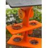 imageDutchCrafters Plastic Poly Double Platform Hanging Oriole Bird Feeder with Fruit Slice Holders ampamp Nectar Cups Jelly Bird Feeders for Outside  Amish Made in USA Triple Black ampamp Bright OrangeBlack  Bright Orange