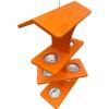 imageDutchCrafters Plastic Poly Double Platform Hanging Oriole Bird Feeder with Fruit Slice Holders ampamp Nectar Cups Jelly Bird Feeders for Outside  Amish Made in USA Triple Black ampamp Bright OrangeBright Orange