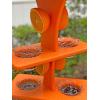 imageDutchCrafters Plastic Poly Double Platform Hanging Oriole Bird Feeder with Fruit Slice Holders ampamp Nectar Cups Jelly Bird Feeders for Outside  Amish Made in USA Triple Black ampamp Bright OrangeBright Orange