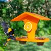 imageDutchCrafters Plastic Poly Hanging Orange Oriole Bird Feeder with Grape Jelly Cup and Fruit Slice Holders Baltimore Oriole Feeder for Outdoor Outside Orange Double CupOrange