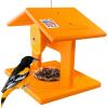 imageDutchCrafters Plastic Poly Hanging Orange Oriole Bird Feeder with Grape Jelly Cup and Fruit Slice Holders Baltimore Oriole Feeder for Outdoor Outside Orange Double CupOrange