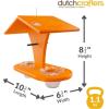 imageDutchCrafters Plastic Poly Hanging Orange Oriole Bird Feeder with Grape Jelly Cup and Fruit Slice Holders Baltimore Oriole Feeder for Outdoor Outside Orange Double CupOrange