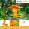imageDutchCrafters Plastic Poly Hanging Orange Oriole Bird Feeder with Grape Jelly Cup and Fruit Slice Holders Baltimore Oriole Feeder for Outdoor Outside Orange Double CupOrange