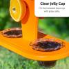 imageDutchCrafters Plastic Poly Hanging Orange Oriole Bird Feeder with Grape Jelly Cup and Fruit Slice Holders Baltimore Oriole Feeder for Outdoor Outside Orange Double CupOrange