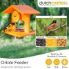 imageDutchCrafters Plastic Poly Hanging Orange Oriole Bird Feeder with Grape Jelly Cup and Fruit Slice Holders Baltimore Oriole Feeder for Outdoor Outside Orange Double CupOrange