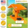 imageDutchCrafters Plastic Poly Hanging Orange Oriole Bird Feeder with Grape Jelly Cup and Fruit Slice Holders Baltimore Oriole Feeder for Outdoor Outside Orange Double CupOrange
