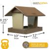 imageDutchCrafters Poly Hanging Hopper Bird Feeder Large Hanging Bird Feeder for Outside Outdoors  Amish American Made Turf Green ampamp CedarTudor Brown  Weatherwood