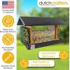 imageDutchCrafters Poly Hanging Large Hopper Bird Feeder with Two Suet Cake Holder Cages Durable Long Lasting Outdoor Bird Feeder  Amish American Made in USA Black ampamp CedarHanging  Black  Cedar
