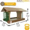 imageDutchCrafters Poly Hanging Large Hopper Bird Feeder with Two Suet Cake Holder Cages Durable Long Lasting Outdoor Bird Feeder  Amish American Made in USA Black ampamp CedarHanging  Tudor Brown  Weatherwood