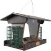 imageDutchCrafters Poly Hopper Bird Feeder with Suet Holder Large Bird Feeder for Outdoors Hanging  Amish American Made Milwaukee Brown ampamp WeatherwoodMilwaukee Brown  Weatherwood