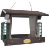 imageDutchCrafters Poly Hopper Bird Feeder with Suet Holder Large Bird Feeder for Outdoors Hanging  Amish American Made Milwaukee Brown ampamp WeatherwoodMilwaukee Brown  Weatherwood