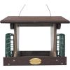 imageDutchCrafters Poly Hopper Bird Feeder with Suet Holder Large Bird Feeder for Outdoors Hanging  Amish American Made Milwaukee Brown ampamp WeatherwoodMilwaukee Brown  Weatherwood