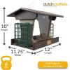 imageDutchCrafters Poly Hopper Bird Feeder with Suet Holder Large Bird Feeder for Outdoors Hanging  Amish American Made Milwaukee Brown ampamp WeatherwoodMilwaukee Brown  Weatherwood